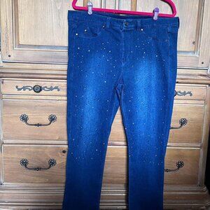 Allure by Julia Stretch‎ Denim Embellished Skinny Rhinestone Jeans